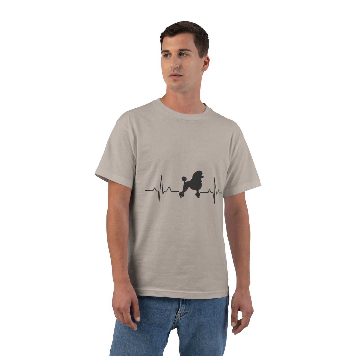 My Heart Beats For Poodles Men's Short-Sleeve Crewneck Tee