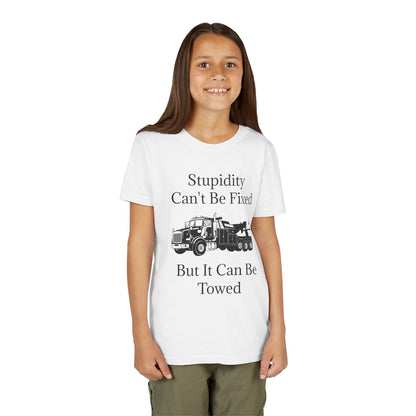Stupidity Heavy Tow Truck Youth Unisex Short Sleeve Crewneck Tee