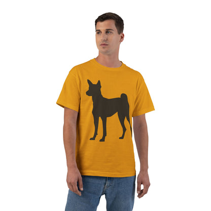 Basenji Silhouette Men's Short-Sleeve Crewneck Tee