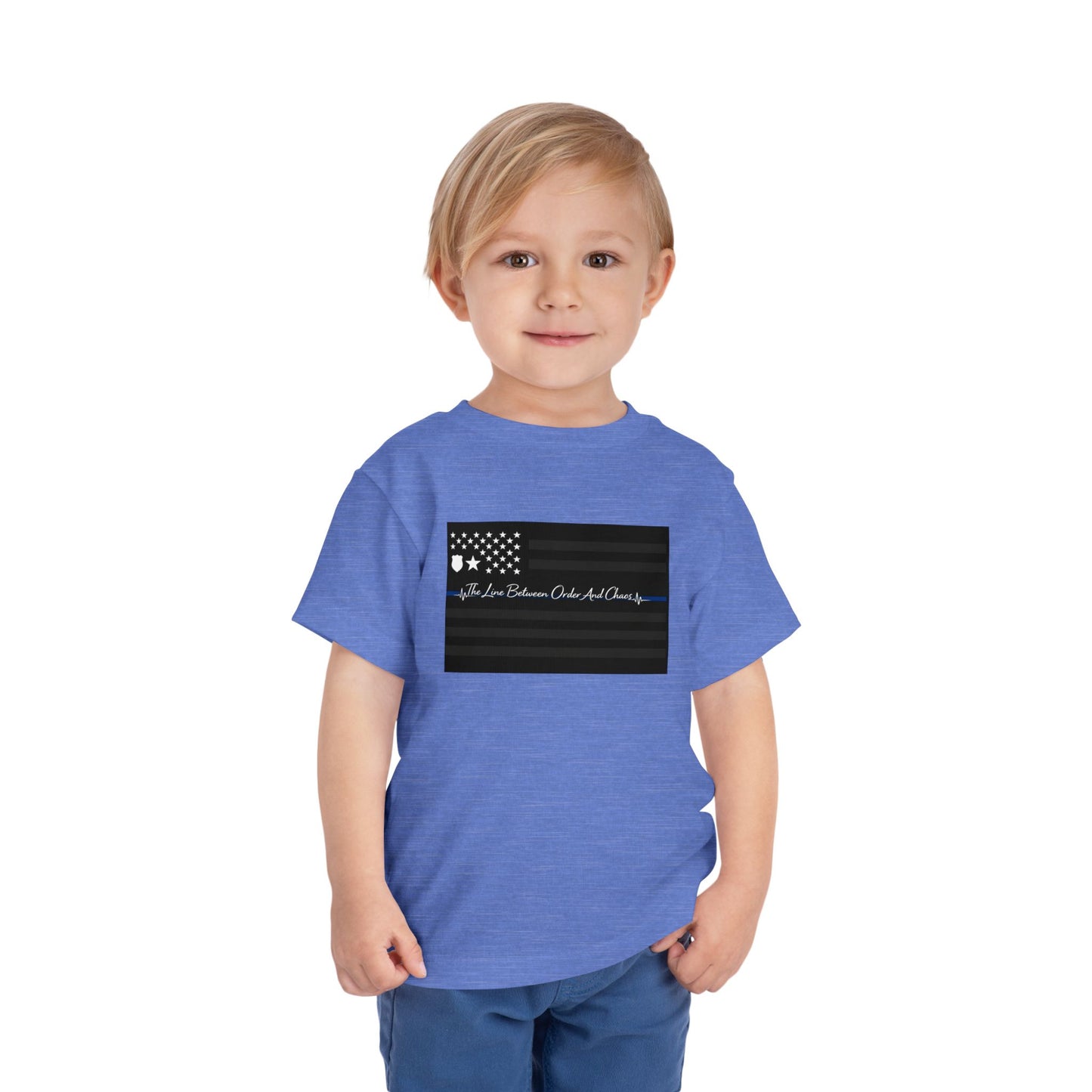 Thin Blue Line Toddler Unisex Short Sleeve Crewneck Tee