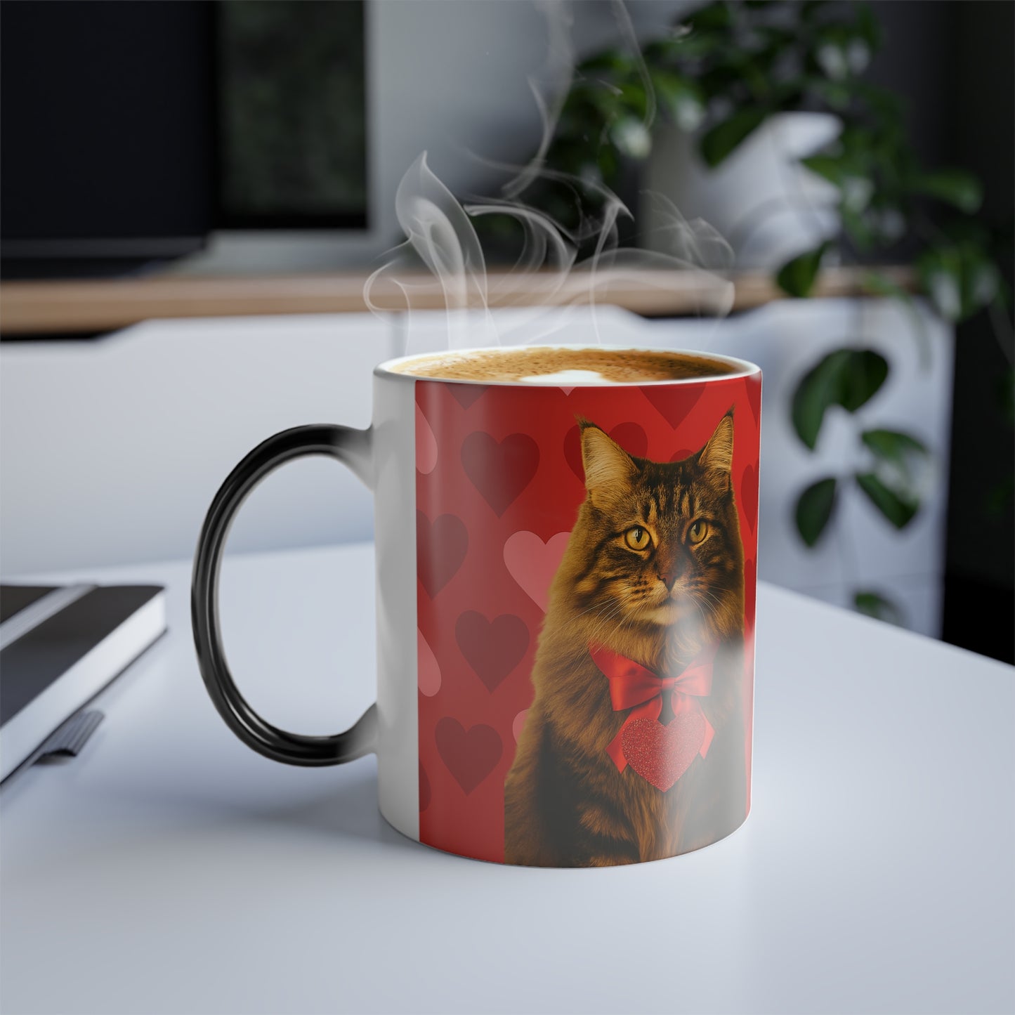 Cupid's Companion Cat Color Changing Mug