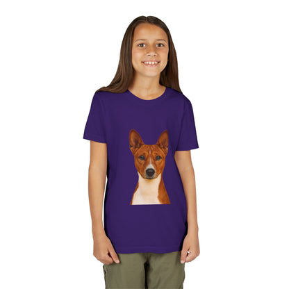 Basenji Head Youth Unisex Short Sleeve Crewneck Tee