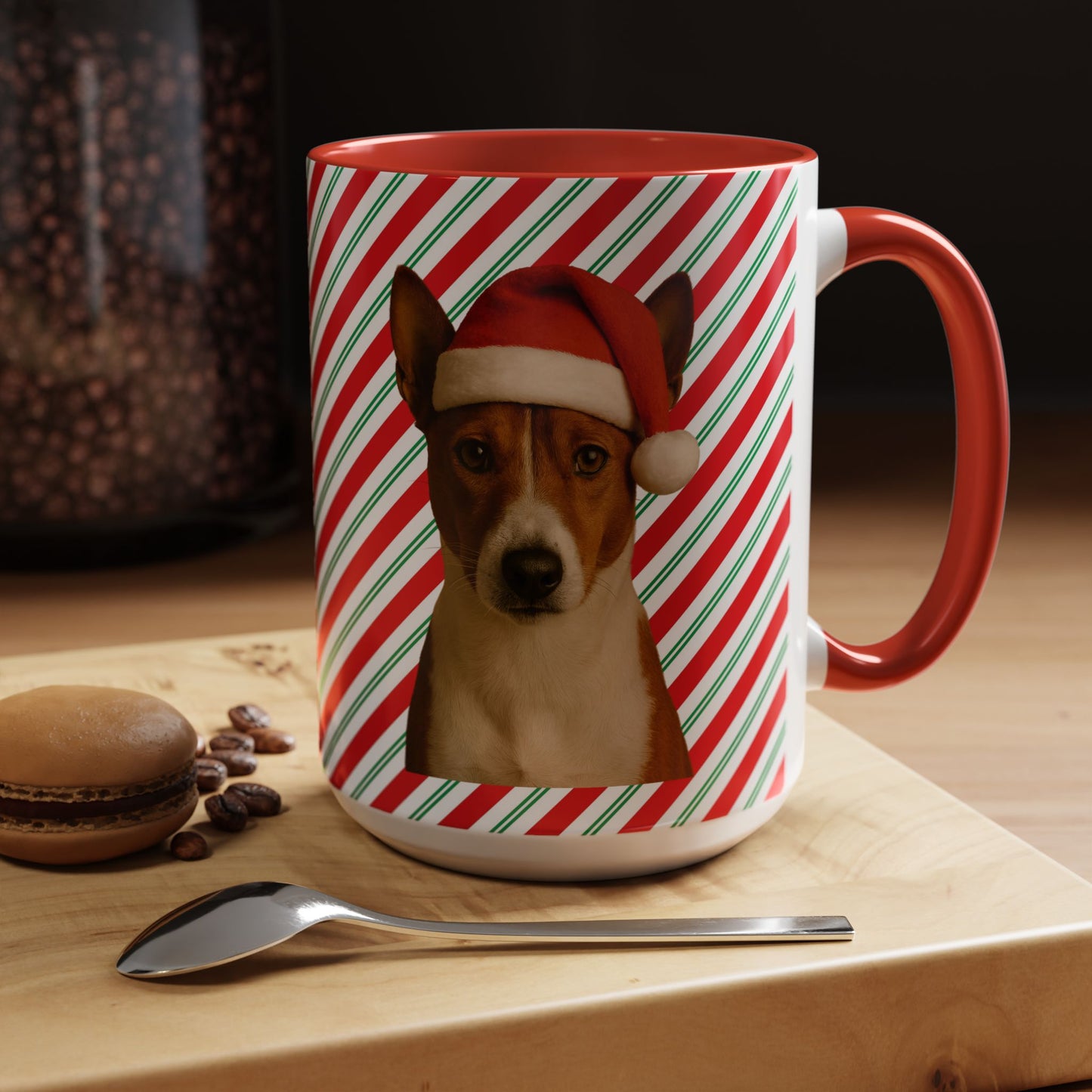 Santa Paws Basenji 2-Tone Coffee Mug