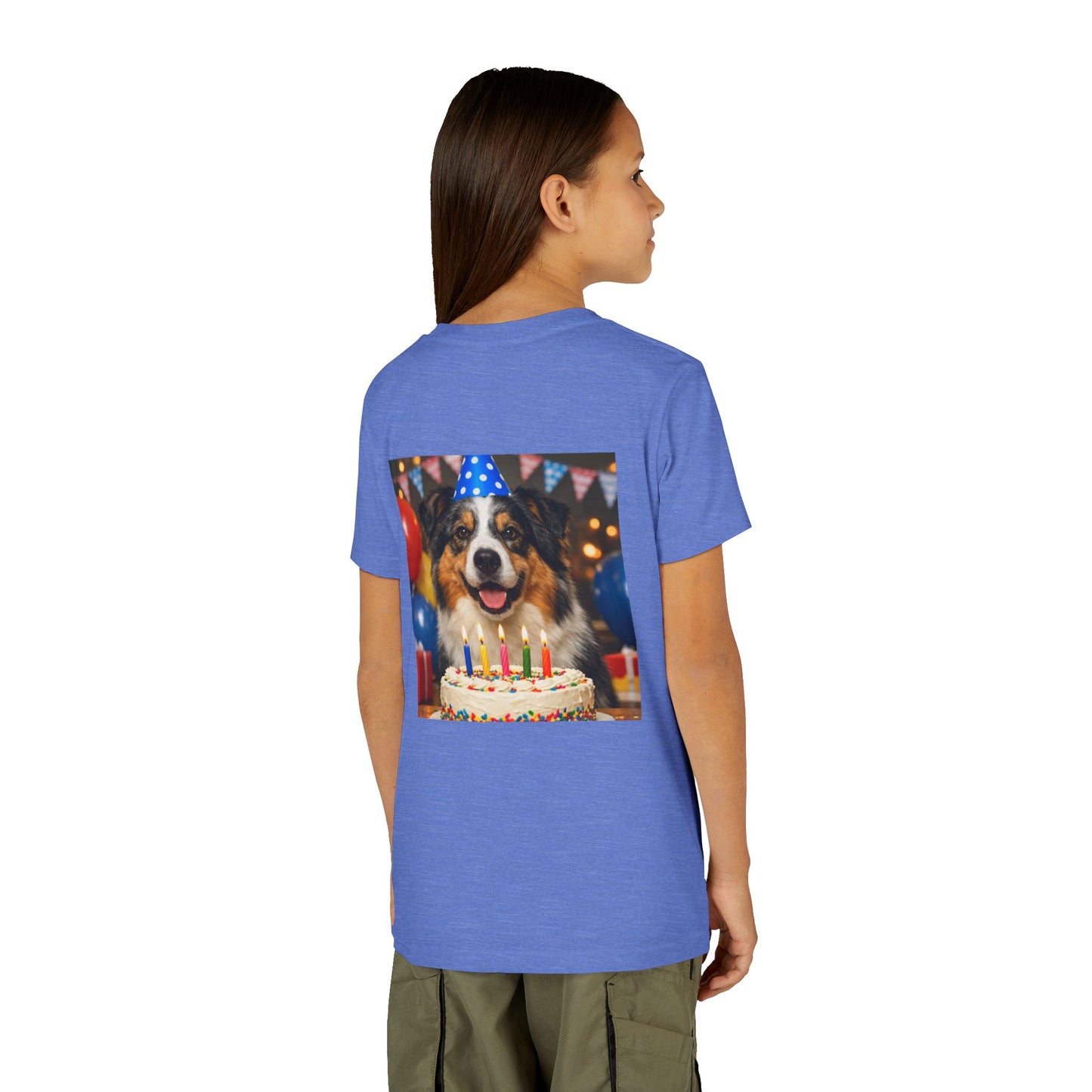 Birthday Buddy Aussie Youth Unisex Short Sleeve Crewneck Tee