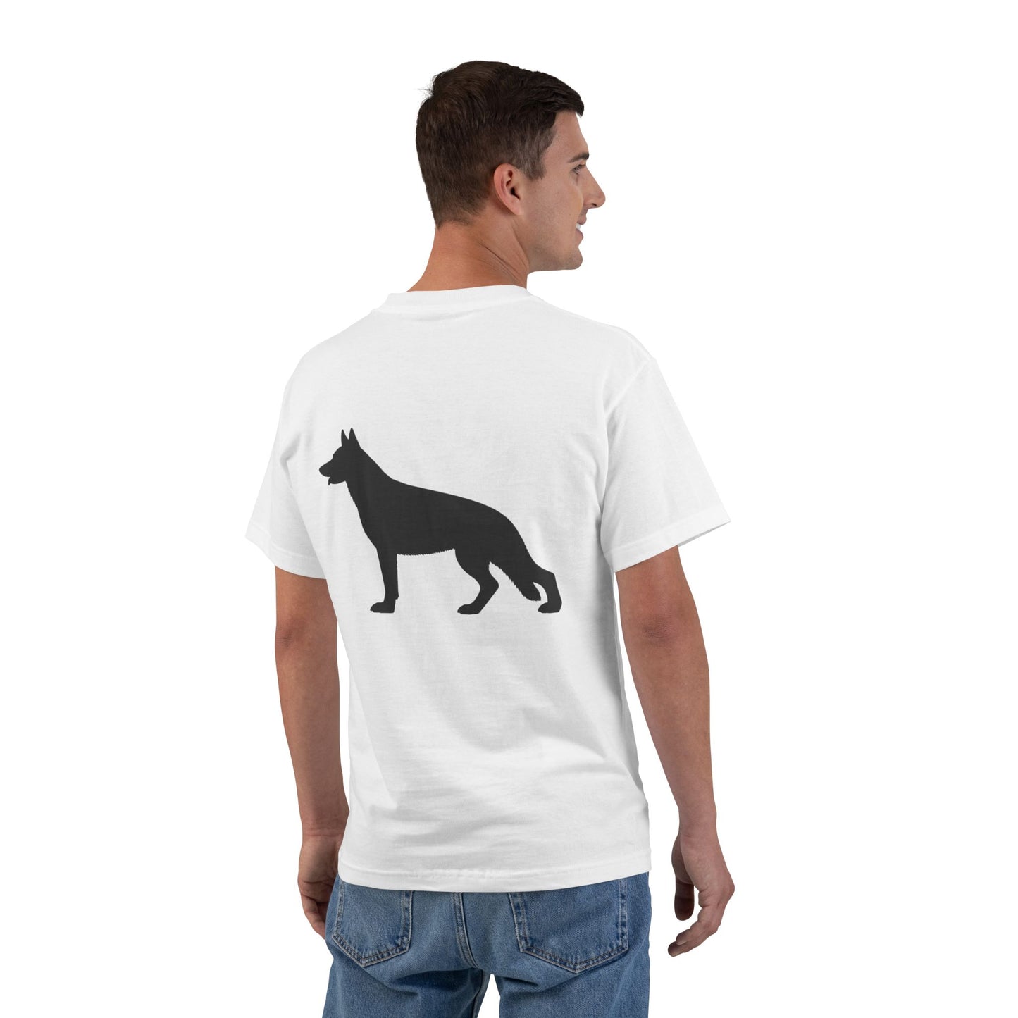 German Shepherd Silhouette Men's Short-Sleeve Crewneck Tee