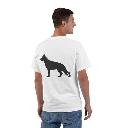 German Shepherd Silhouette Men's Short-Sleeve Crewneck Tee
