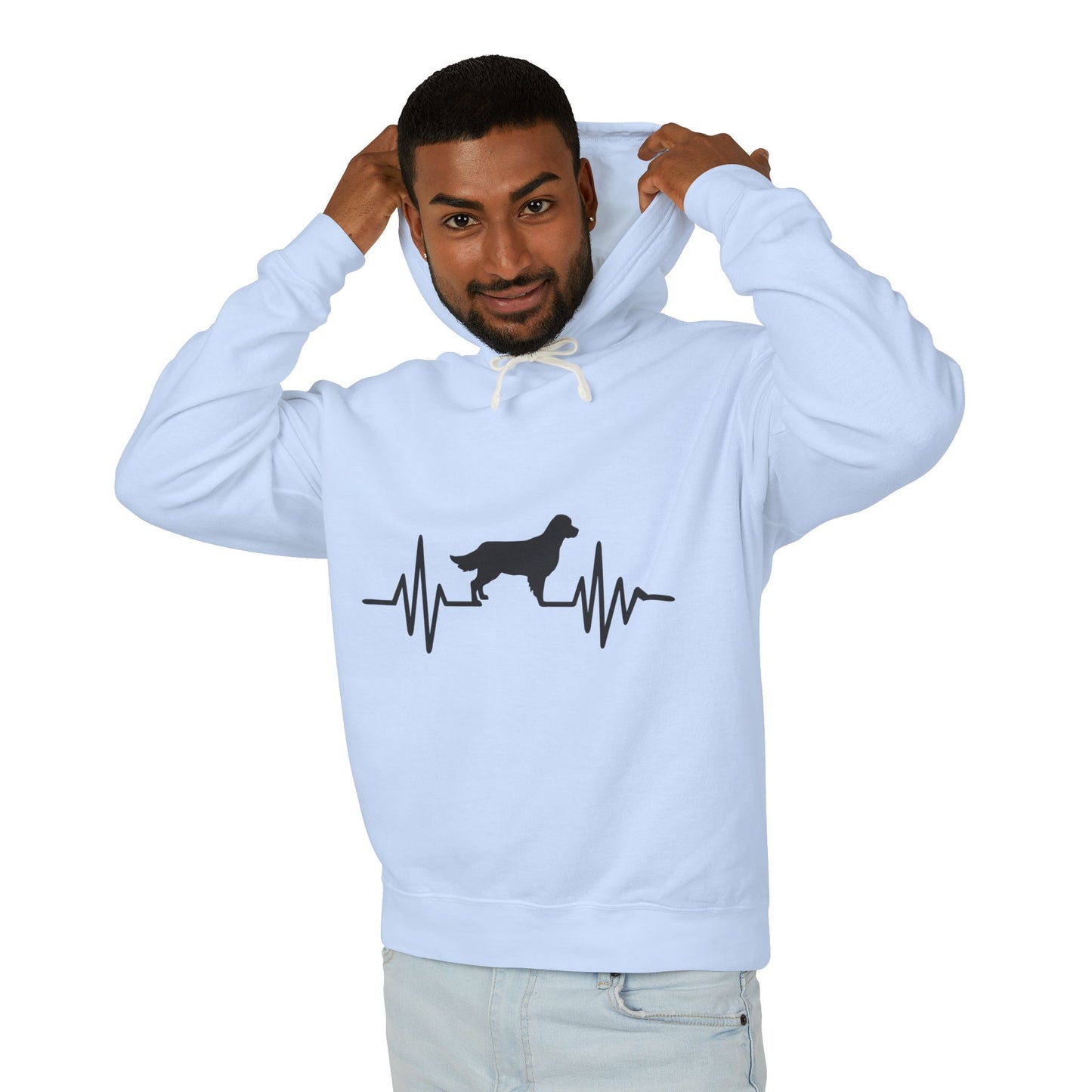 My Heart Beats For Goldens Unisex Lightweight Hoodie