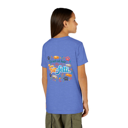 Fur-Fetti Cat Youth Unisex Short Sleeve Crewneck Tee