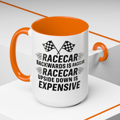 Racecar Backwards 2-Tone Coffee Mug