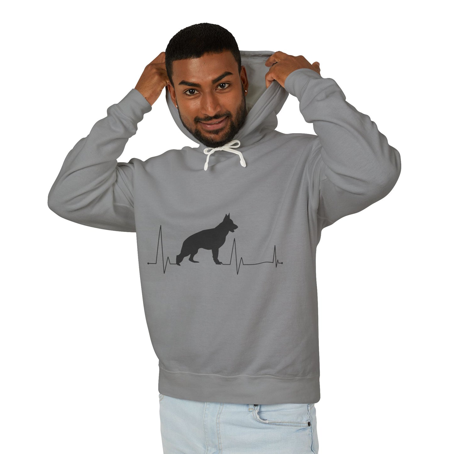 My Heart Beats For German Shepherds Unisex Lightweight Hoodie
