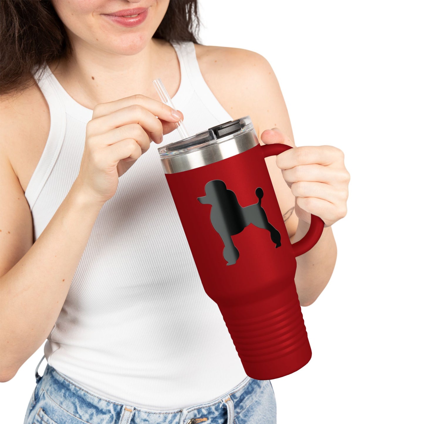 Poodle Silhouette Insulated Travel Mug