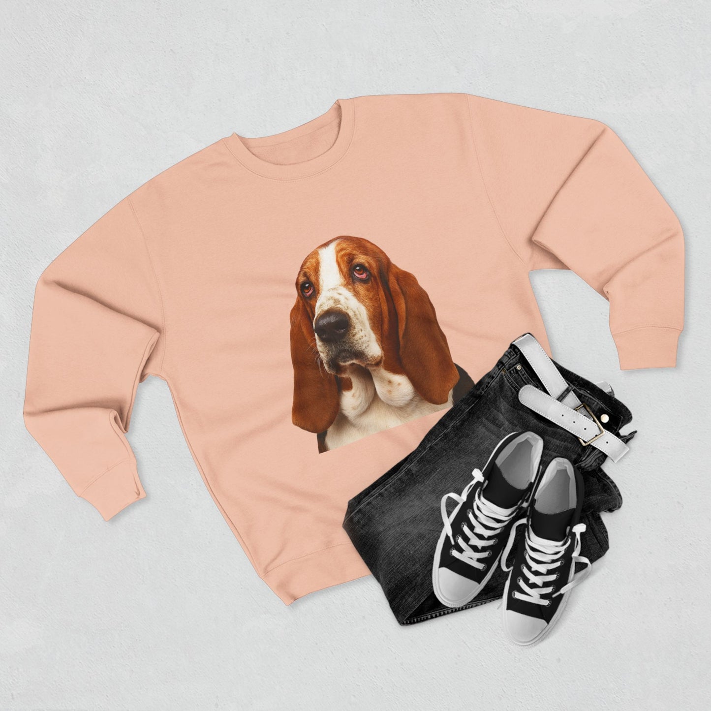 Basset Head Unisex Crewneck Sweatshirt