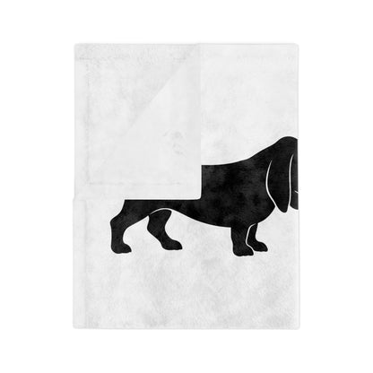 Basset Silhouette Velveteen Microfiber Blanket