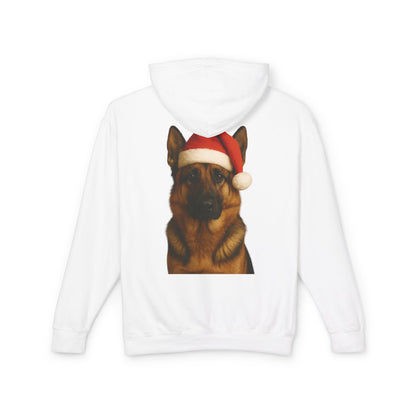 Santa Paws German Shepherd Unisex Lightweight Hoodie