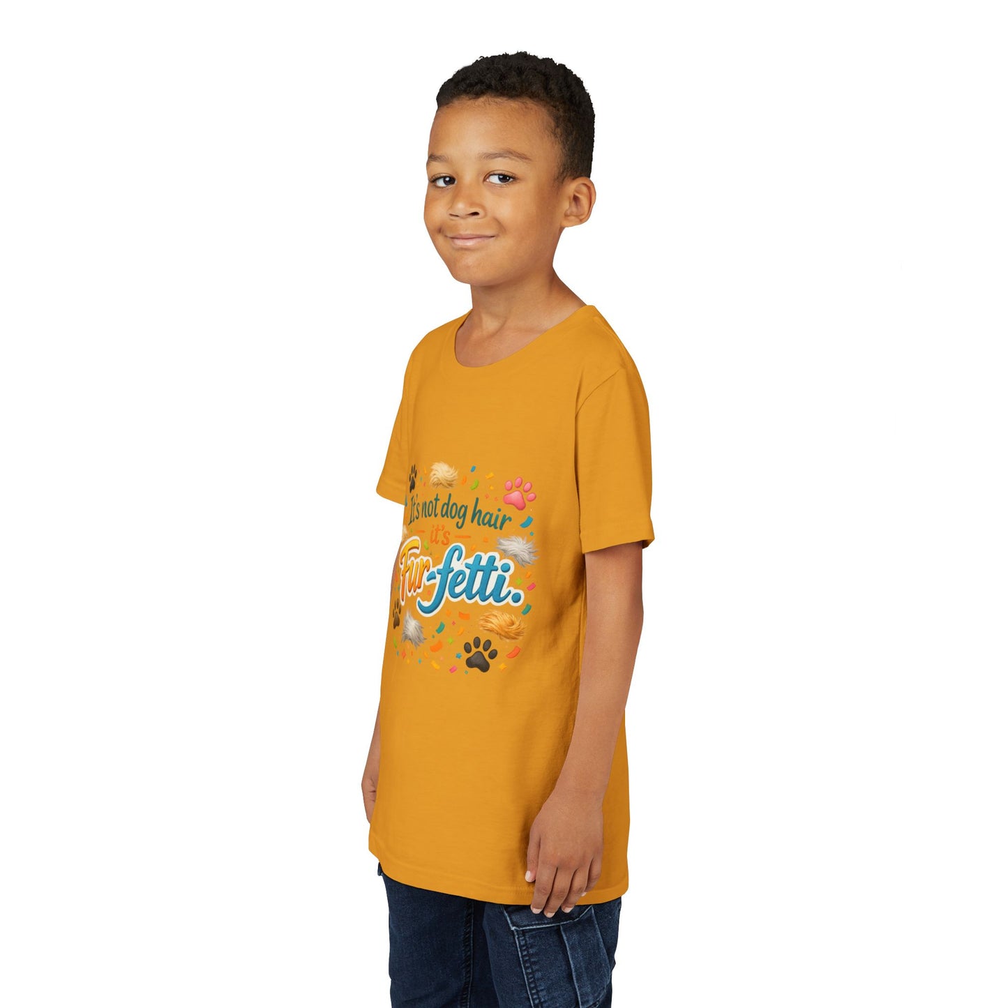 Fur-Fetti Dog Youth Unisex Short Sleeve Crewneck Tee