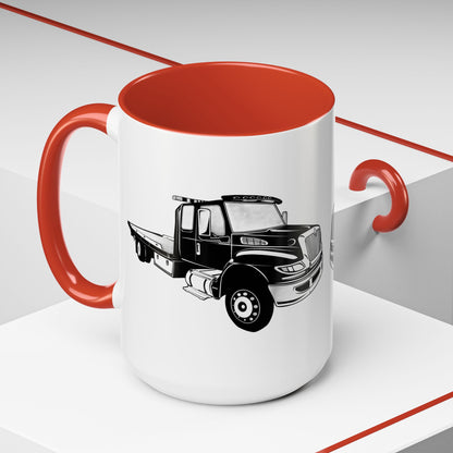 Flatbed Tow Truck 2-Tone Coffee Mug