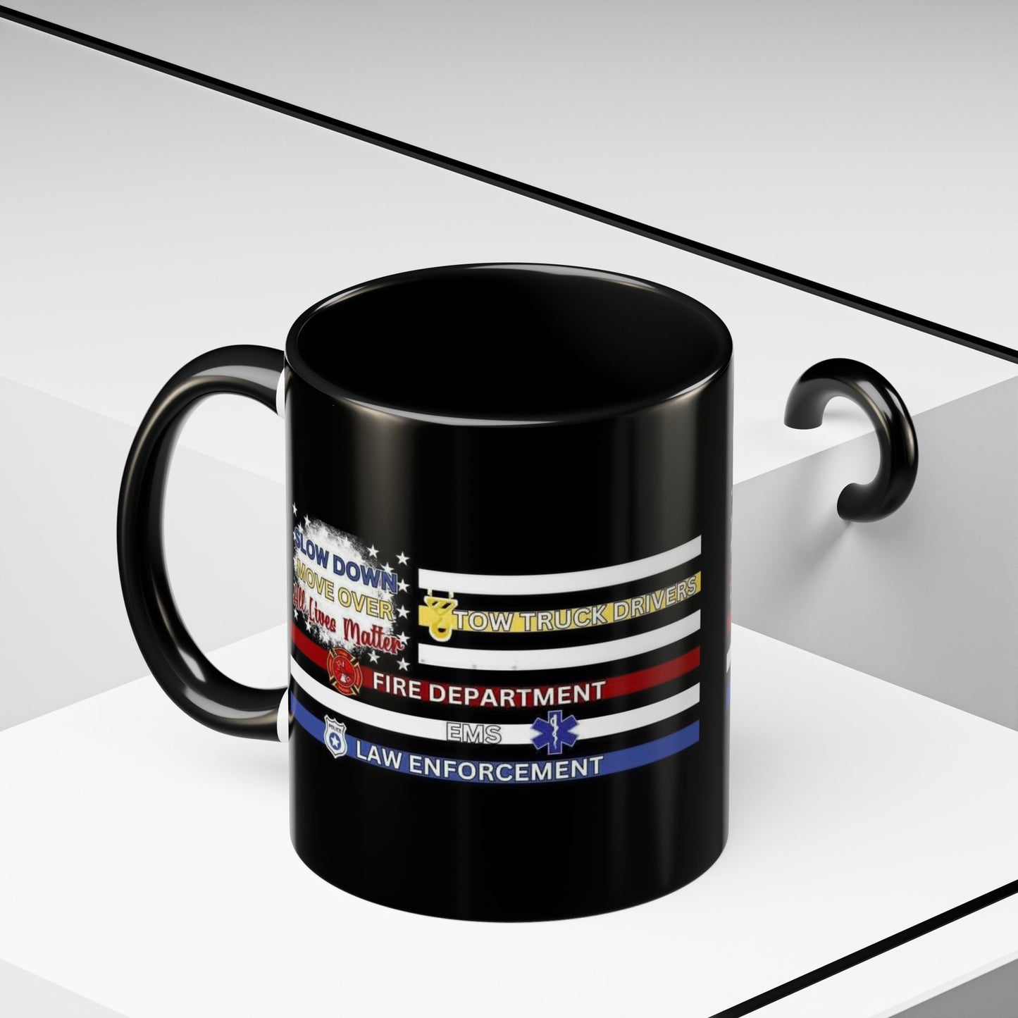 Slow Down Move Over Flag 2-Tone Coffee Mug