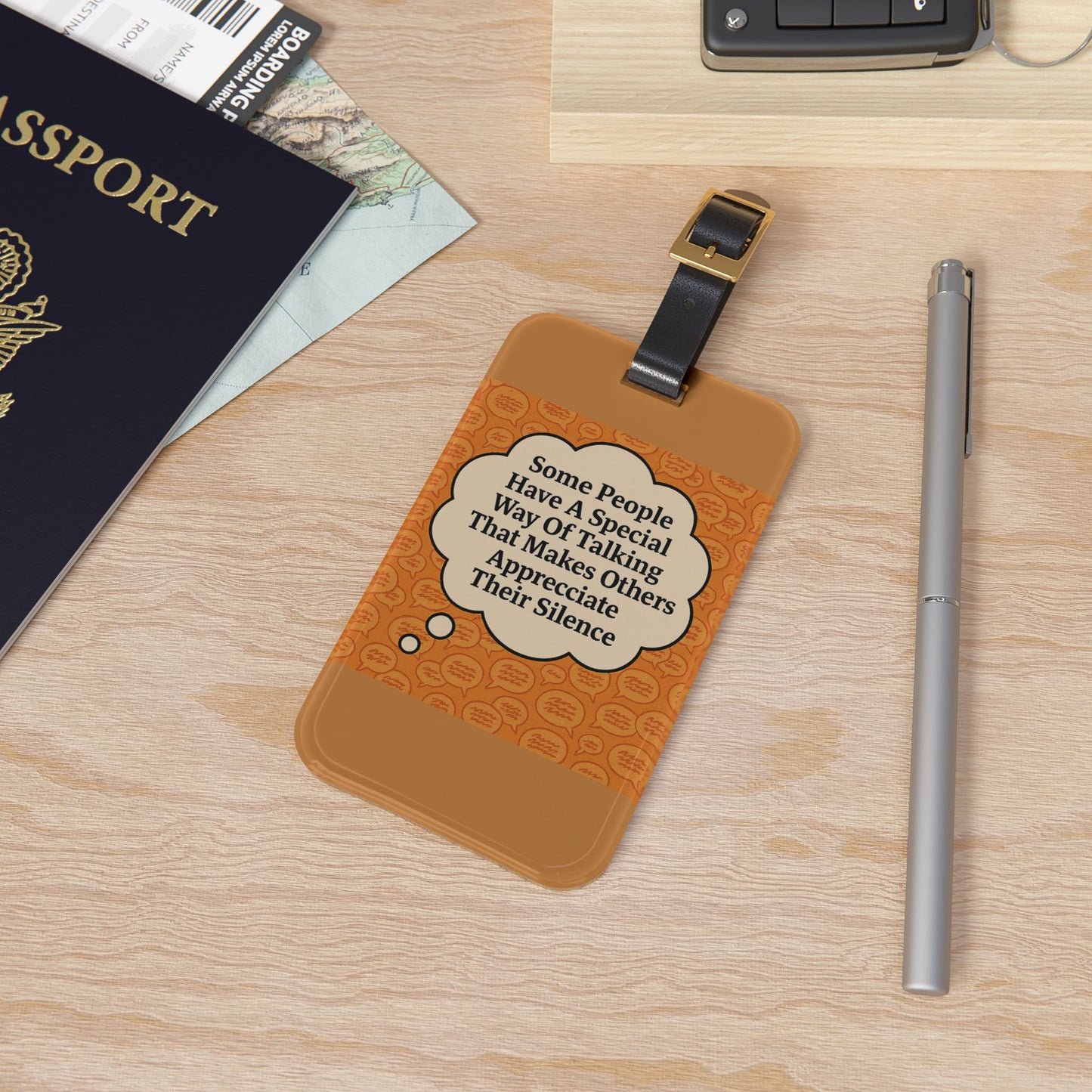 Special Way Of Talking Leather Strap Luggage Tag