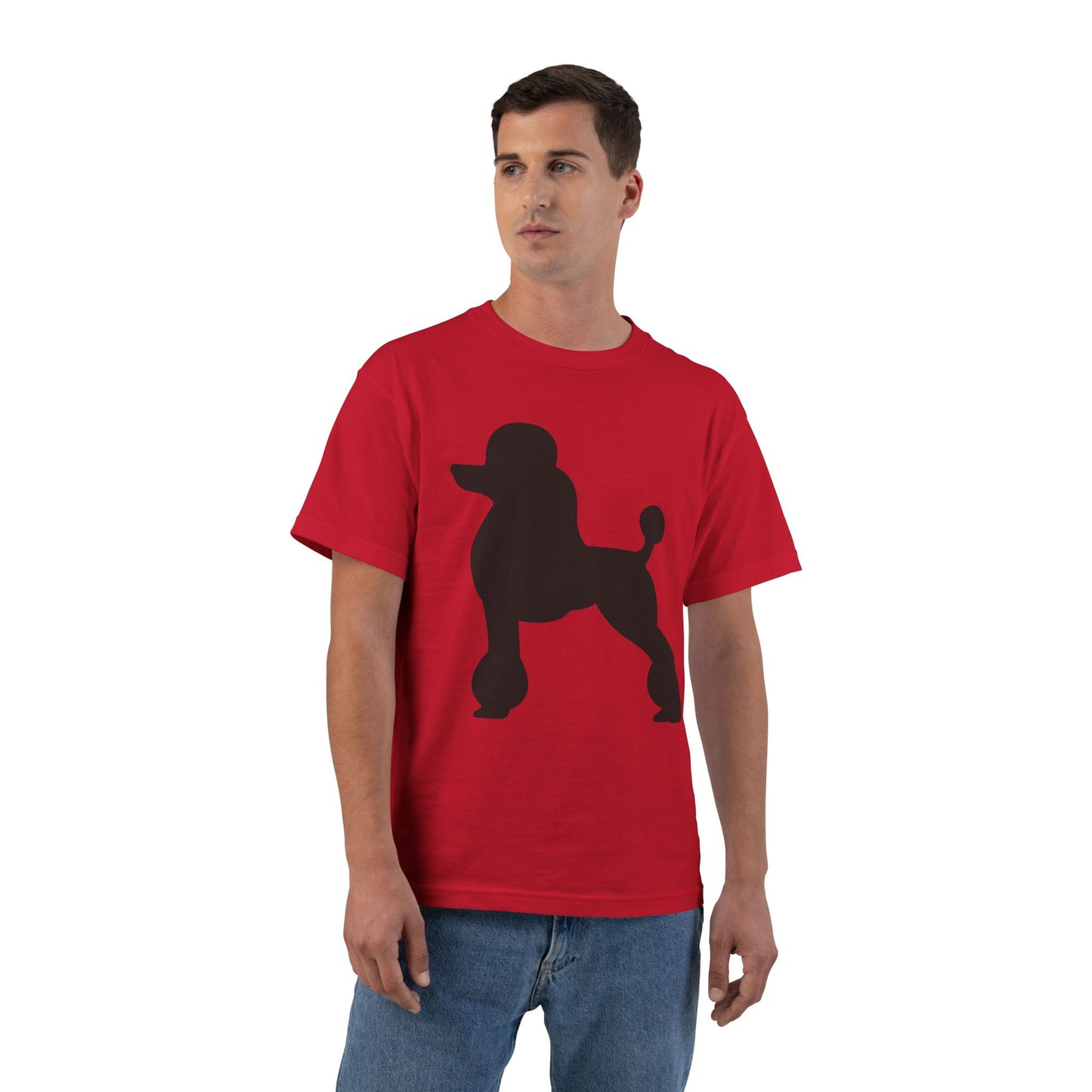 Poodle Silhouette Men's Short-Sleeve Crewneck Tee