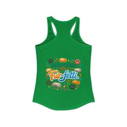 Fur-Fetti Cat Women's Racerback Tank