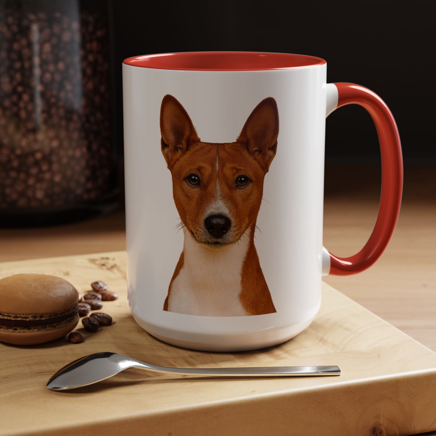 Basenji Head 2-Tone Coffee Mug