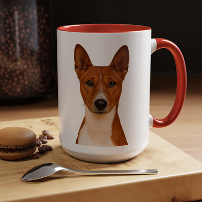 Basenji Head 2-Tone Coffee Mug