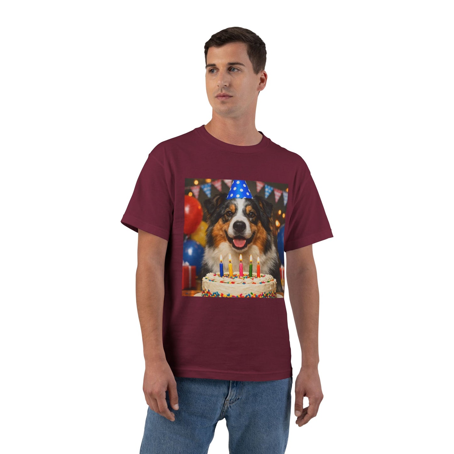 Birthday Buddy Aussie Men's Short-Sleeve Crewneck Tee