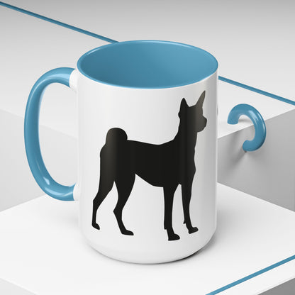Basenji Silhouette 2-Tone Coffee Mug