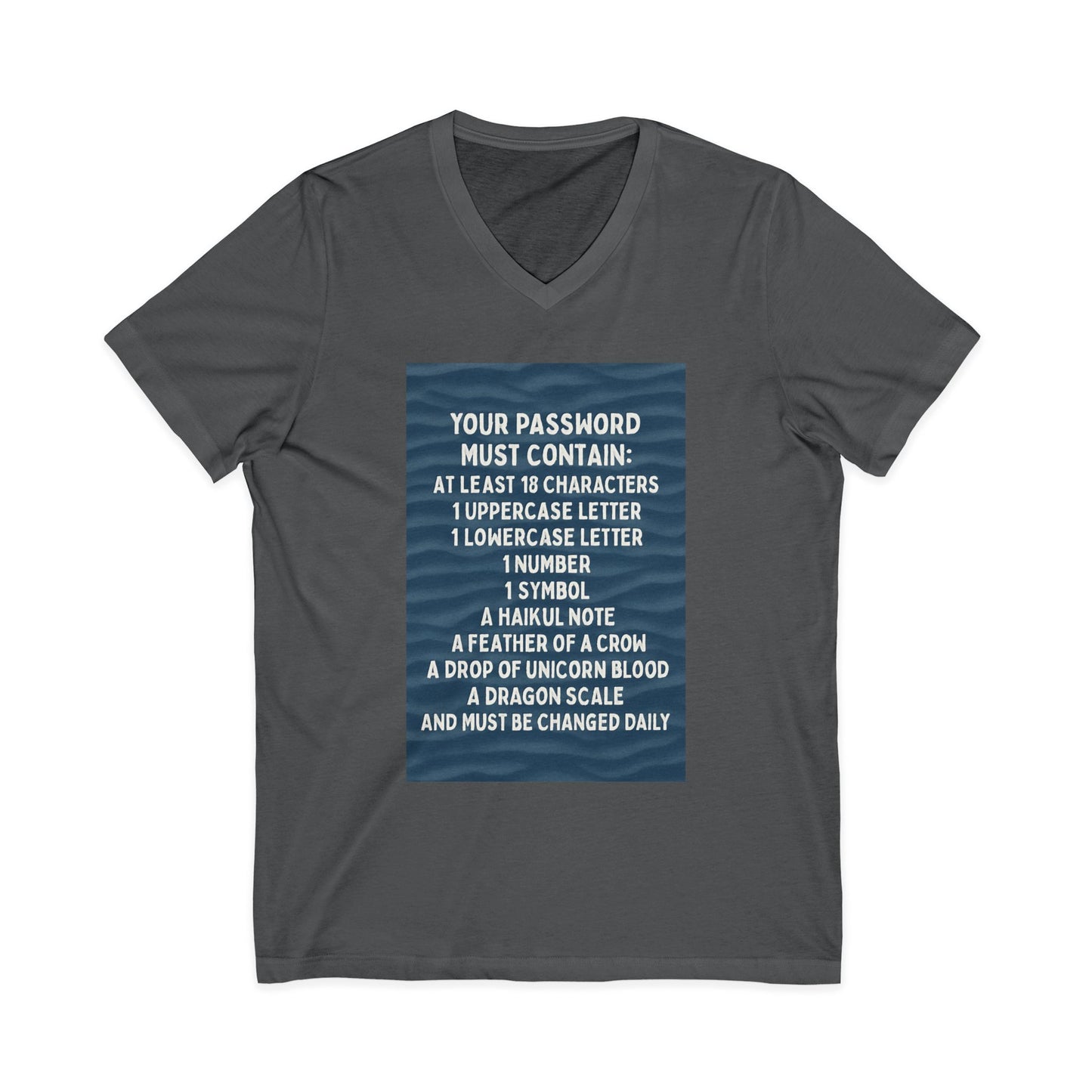 Password Unisex Short Sleeve V-Neck Tee