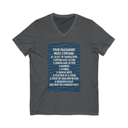Password Unisex Short Sleeve V-Neck Tee