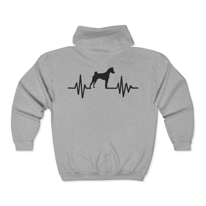 My Heart Beats For Basenjis Unisex Full Zip Hoodie