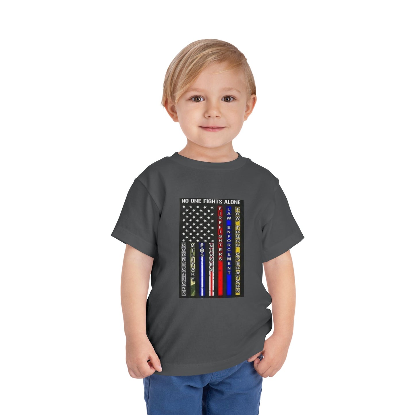 No One Fights Alone Toddler Unisex Short Sleeve Crewneck Tee