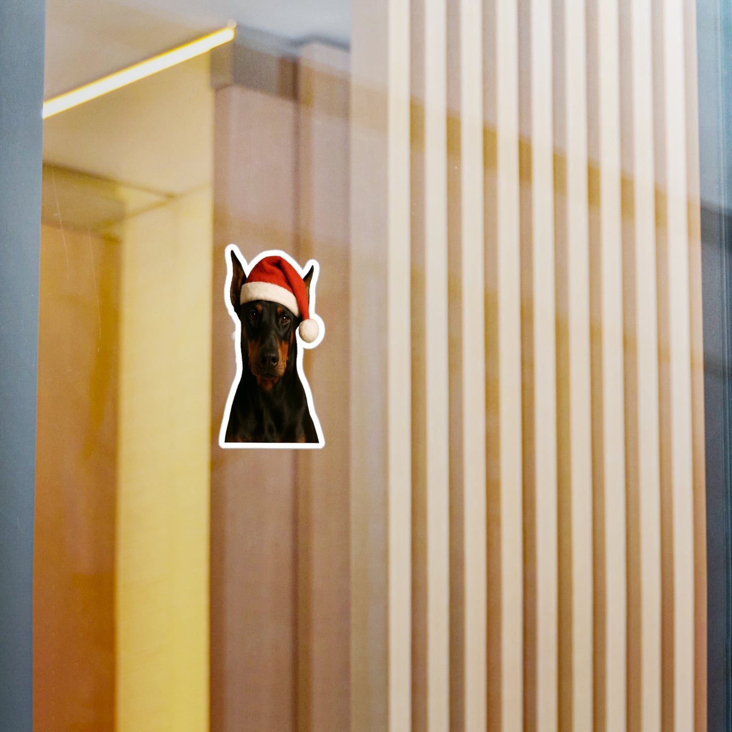 Santa Paws Doberman Vinyl Decal