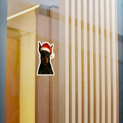 Santa Paws Doberman Vinyl Decal
