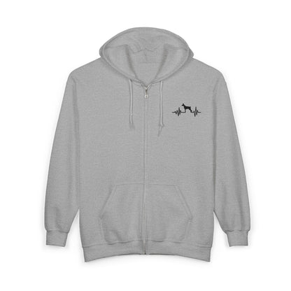 My Heart Beats For Dobermans Unisex Full Zip Hoodie