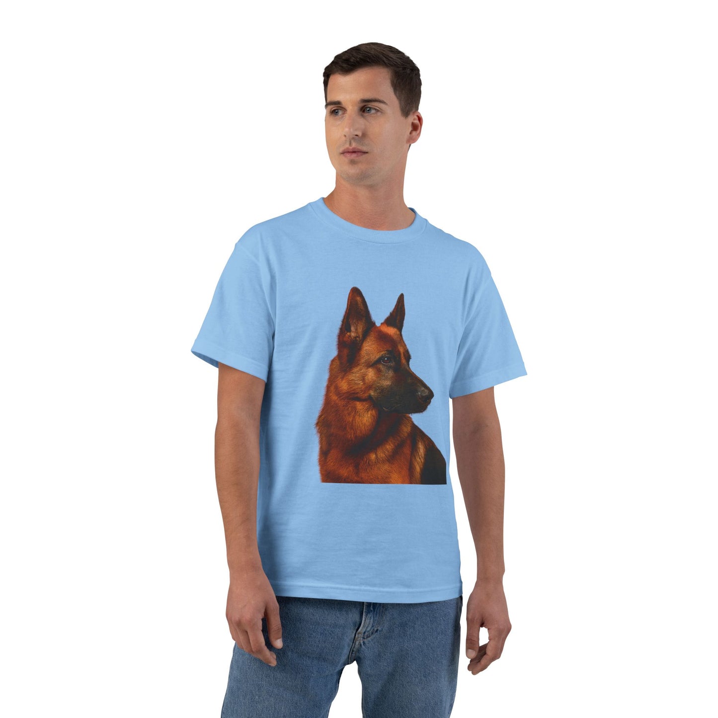 German Shepherd Head Men's Short-Sleeve Crewneck Tee