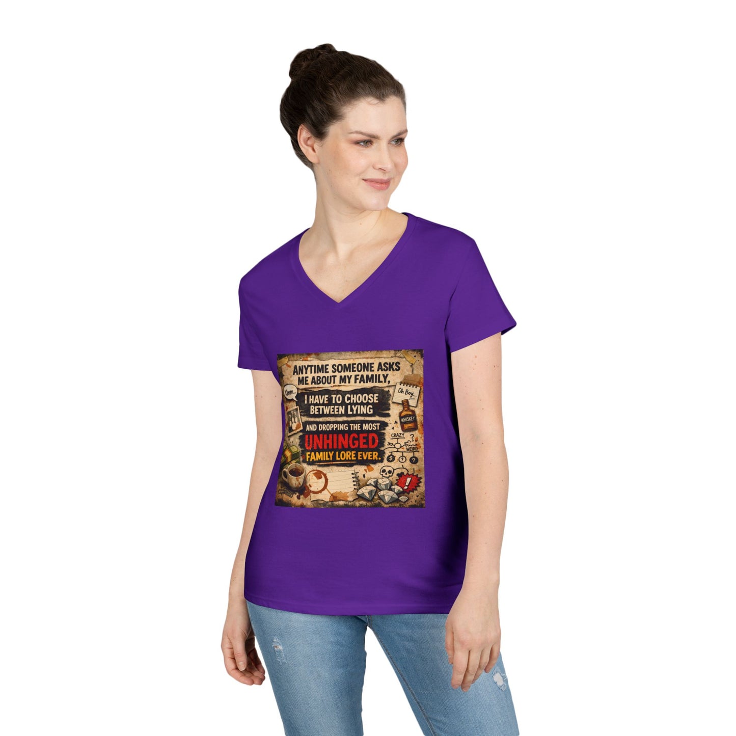 Unhinged Family Women's V-Neck T-Shirt