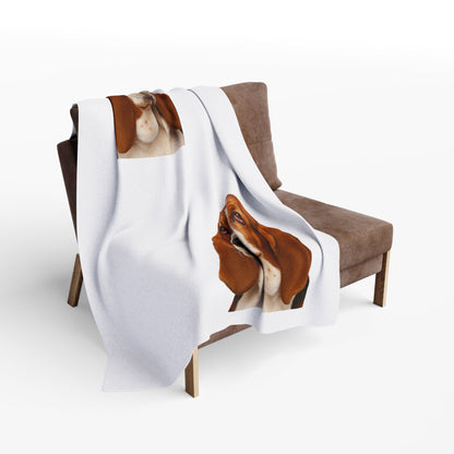 Basset Head Arctic Fleece Blanket