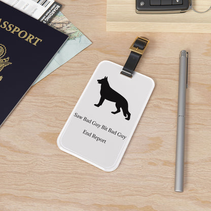 Bad Guy Leather Strap Luggage Tag