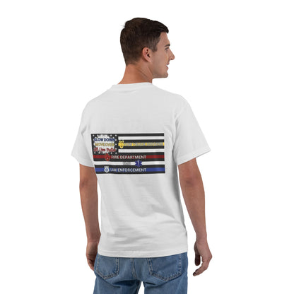 Slow Down Move Over Flag Men's Short-Sleeve Crewneck Tee