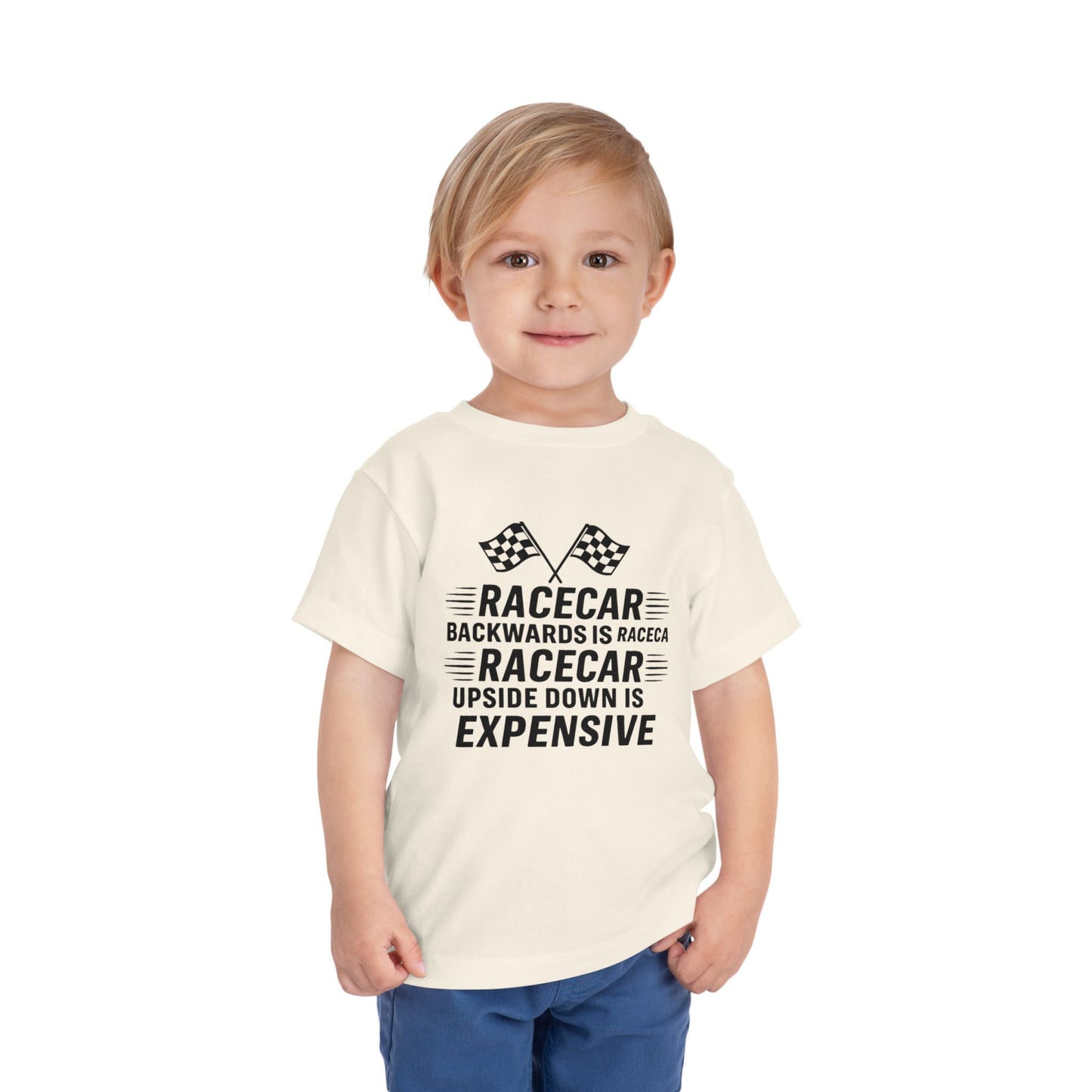Racecar Backwards Toddler Unisex Short Sleeve Crewneck Tee