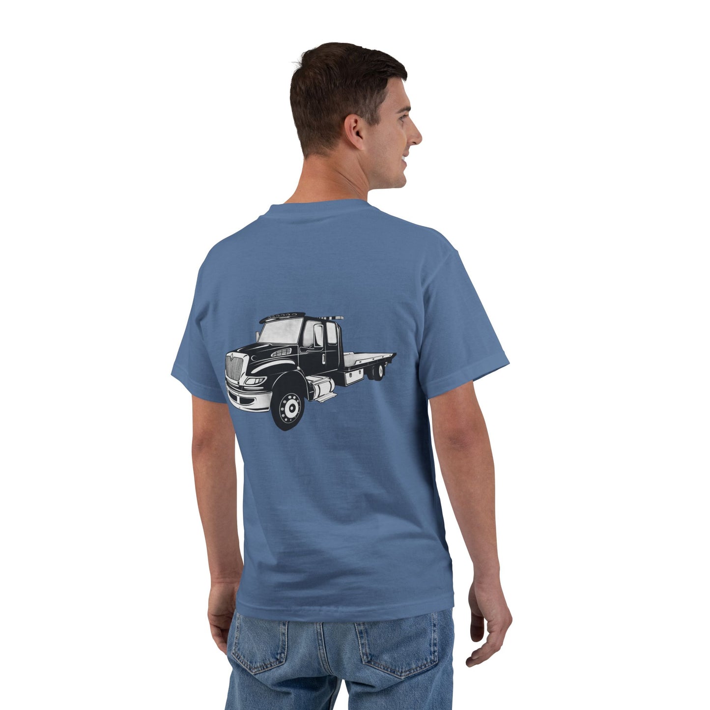 Flatbed Tow Truck Men's Short-Sleeve Crewneck Tee