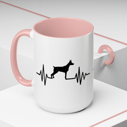 My Heart Beats For Dobermans 2-Tone Coffee Mug