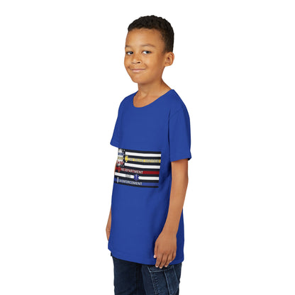 Slow Down Move Over Flag Youth Unisex Short Sleeve Crewneck Tee
