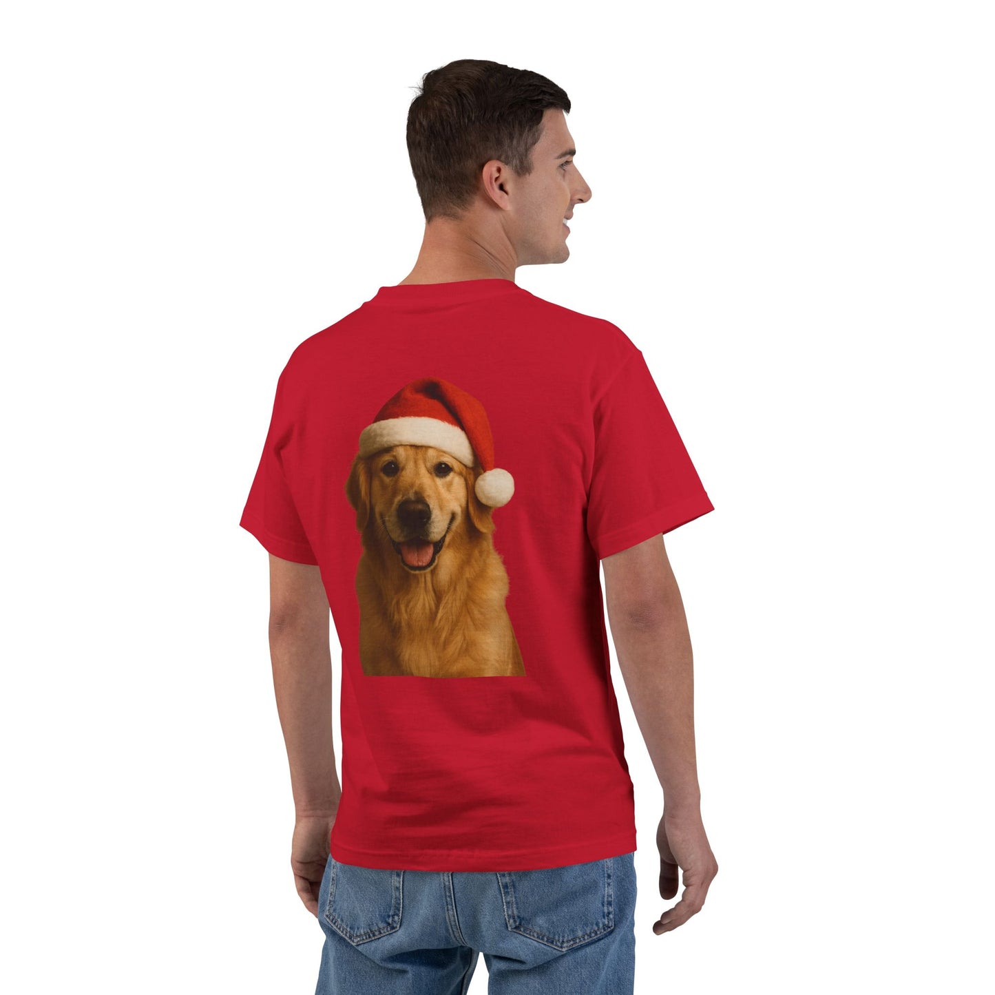 Santa Paws Golden Men's Short-Sleeve Crewneck Tee