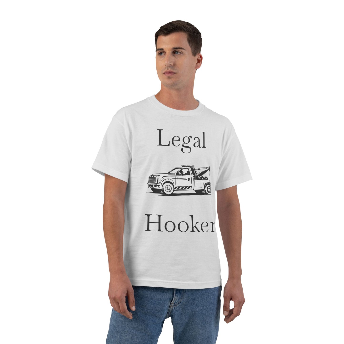 Legal H**ker Wheel Lift Tow Truck Men's Short-Sleeve Crewneck Tee