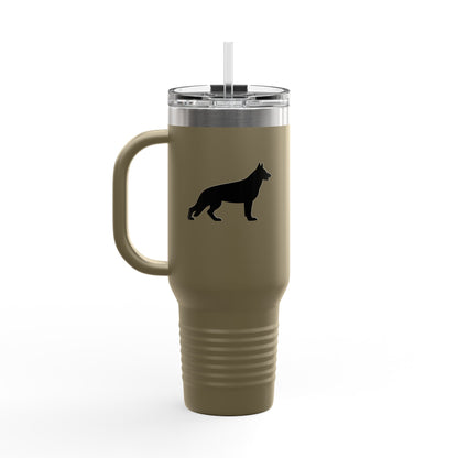 German Shepherd Silhouette Insulated Travel Mug