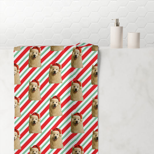 Santa Paws Samoyed  Mink-Cotton  Beach Towel