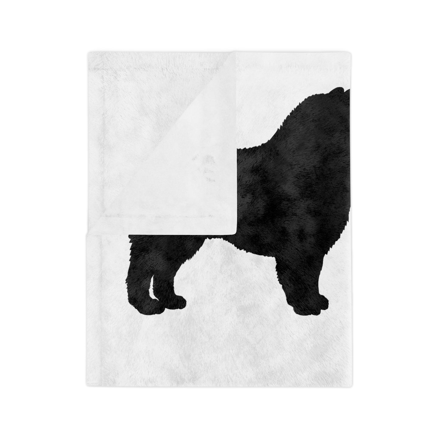 Samoyed Silhouette Velveteen Microfiber Blanket