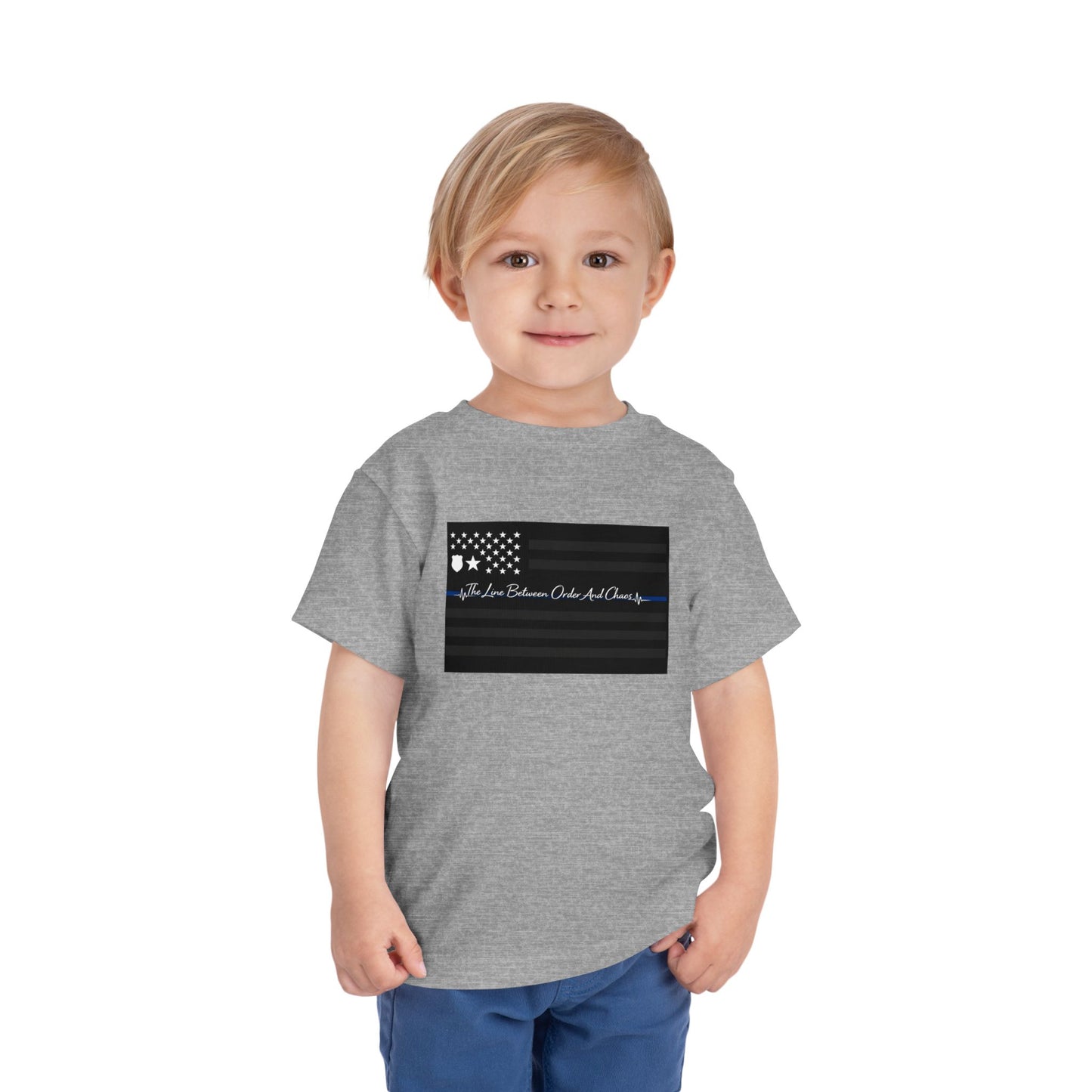 Thin Blue Line Toddler Unisex Short Sleeve Crewneck Tee